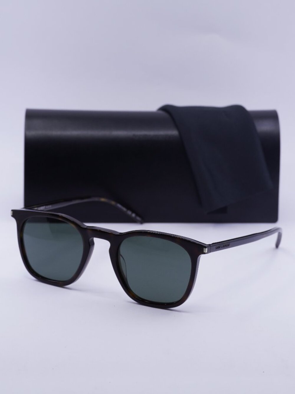 Saint Laurent SL623 002 Round Sunglasses - Dark Havana \ Grey